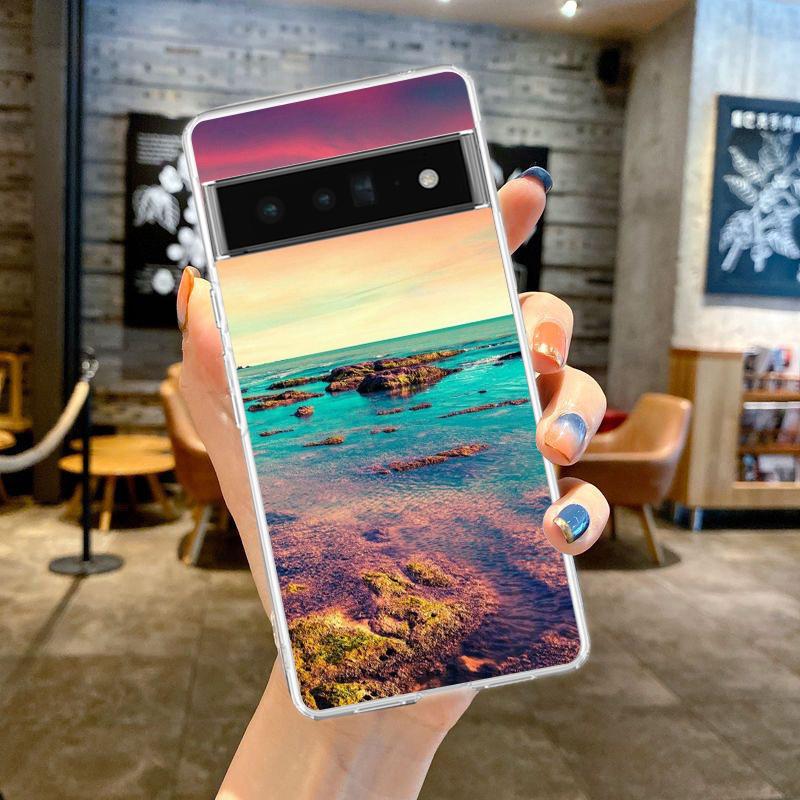 Море голубое небо пляж для Google Pixel 8 7 6 Pro 6A 5 4 5A 4A 3A XL 5G чехол для телефона силиконовый противоударный мягкий прозрачный чехол Fundas