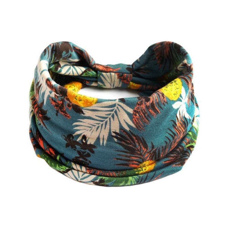 Summer Bohemian Bandanas Elastic Hair Bands Yoga Exercise Cotton Headband Women Headwear Print Vintage Cross Unisex Scrunchies