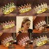 Роскошная тиара для невесты со стразами, круглая корона, элегантные аксессуары для волос принцессы на день рождения, головной убор для свадебной вечеринки