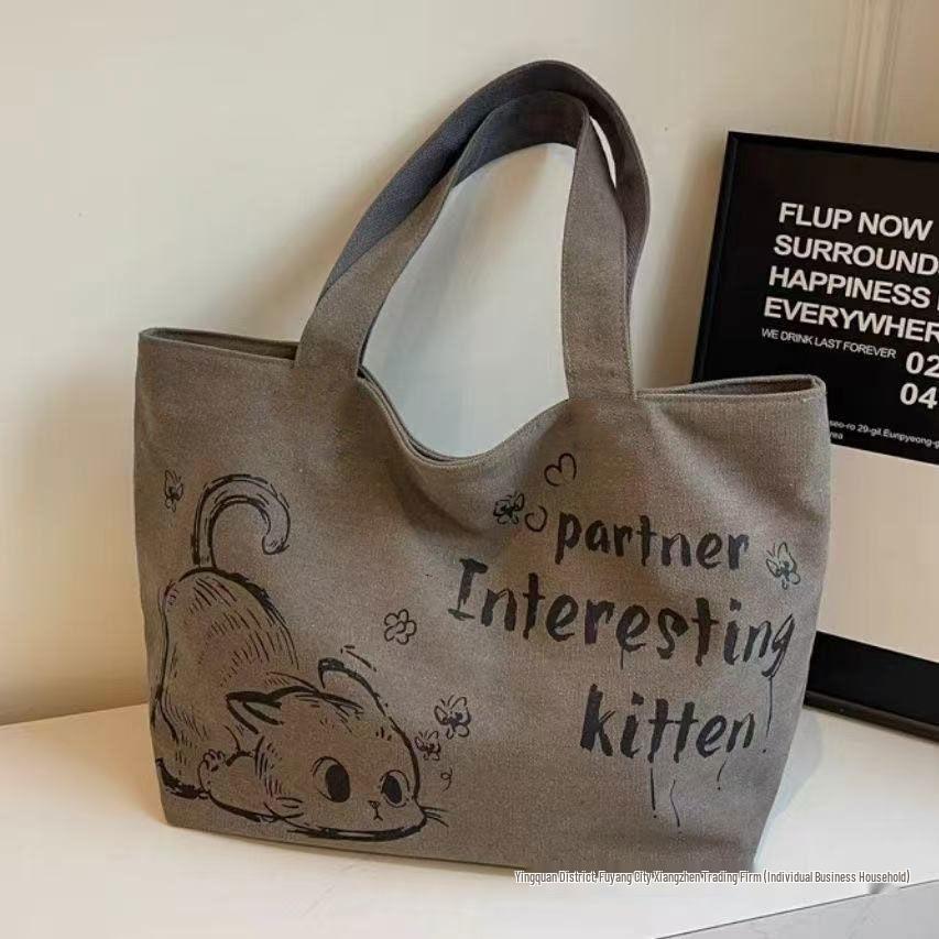 Women's Large Capacity Nylon Canvas Crossbody Bag with Versatile Wide Strap