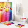 Christmas Shower Curtain Floor Mat Combination Four-Piece Set Bathroom Toilet Carpet Shower Room Mat Foot Mat