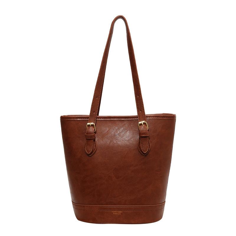 Ielgy Commuter Bag Underarm Large Capacity Casual Retro Bucket Bag