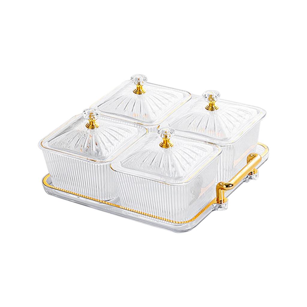 Разделенные сервировочные тарелки с 4 отделениями, тарелка для сухофруктов, многофункциональная тарелка для закусок, десертов, чипсов, шоколада