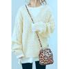 SY651 Womens Loose Knit Sweater Twist Design Casual V Neck Long Sleeve Pullover