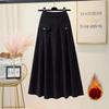 Женская юбка большого размера на флисовой подкладке Осень/Зима Эластичная талия А-силуэт Вельветовая длинная юбка С высокой талией Флокированная юбка