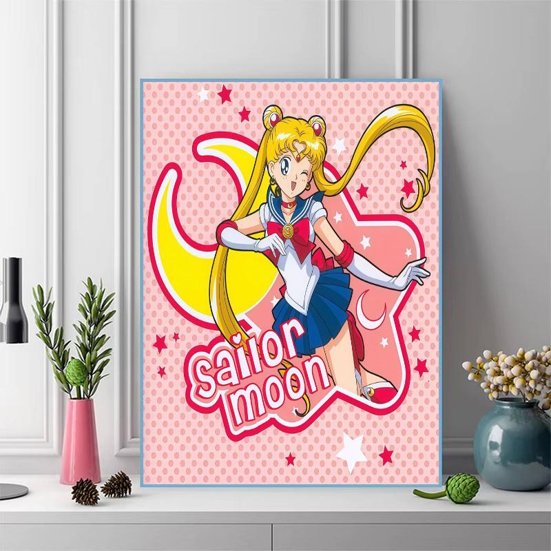 Sailor Moon3 100% Round Full Drill 5D DIY Diamond Painting Embroidery Cross Stitch Rhinestone Décor
