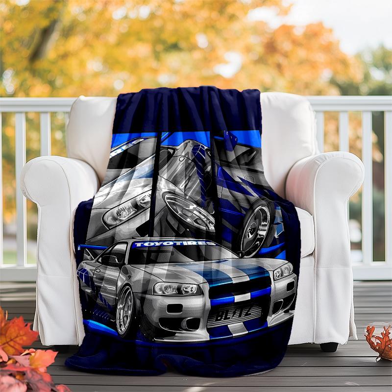 Fast & Furious Theme Printed Blanket - Perfect for Couch, Bed, Travel & Outdoor Use | Machine Washable, Cozy & Durable.