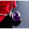 925 Sterling Silver Necklace for Women Amethyst Ornament Single-Minded Fashion Silver Jewelry