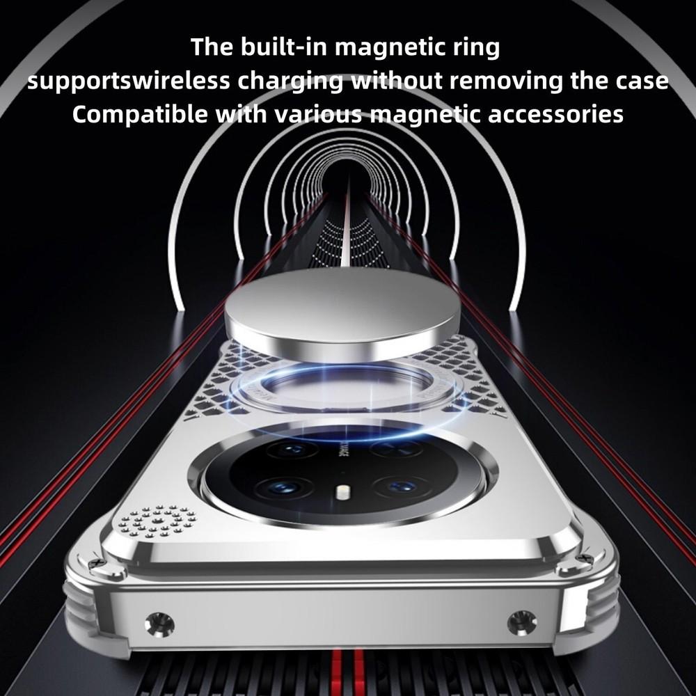 For Huawei Mate 70 60 Pro Aroma diffuser Case With Magnetic Stand Heat Dissipation Aluminum Shield Cover Built-in fragrance pad