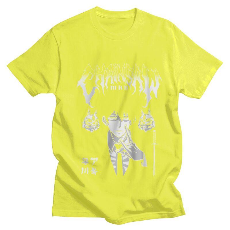 Мужская футболка Harajuku с бензопилой, мужская футболка с короткими рукавами для отдыха, аниме, манга, Аки Хаякава, футболки, уличные футболки