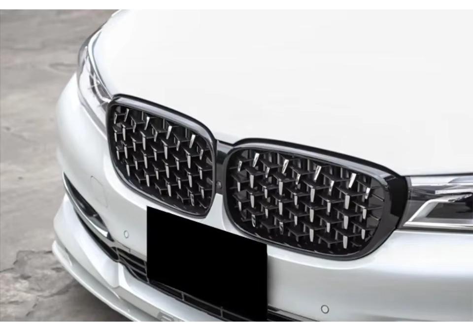 Черная глянцевая решетка радиатора с двойными ламелями для BMW 7 серии G11/G12 (2016-2018) - Модифицированный аксессуар для впуска