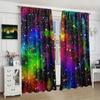 Outer Space Starry Star Stunning Glaxy UniverseWindow Curtains For Living Room Kids Bedroom Bathroom Kicthen Door Home Decor2Pcs
