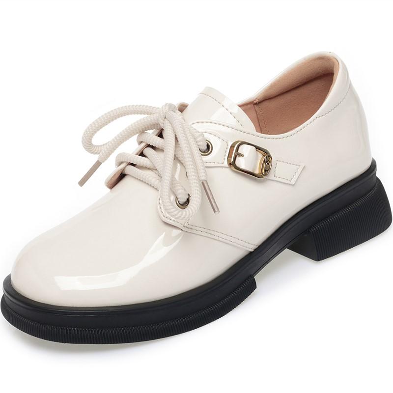 Fashion AIYUQI Women's Shoes Large Size Fall 2024 New Genuine Leather Women's Shoes Lace-up British-style Non-slip Women's Shoes