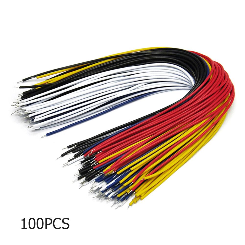 100pcs/lot 20cm Tin Plated Breadboard PCB Solder Cable Copper Fly Jumper Wire