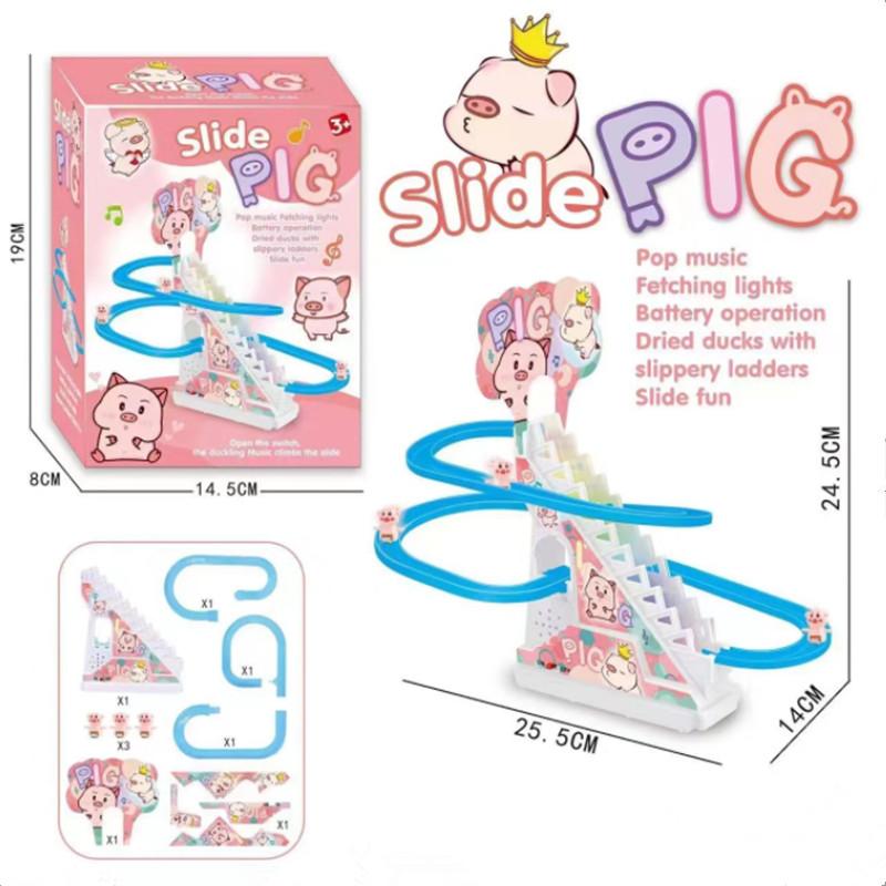 Пятачок поднимается по лестнице Легкая музыкальная композиция Интересные электрические игрушки Утка-головоломка Детский подарок Коробка с красками для мальчиков и девочек