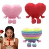 Sitting Heart Ornament Cute Heart Figurine with Movable Legs Home Office Desk Shelf Love Heart Statue Gift for Lovers Friends
