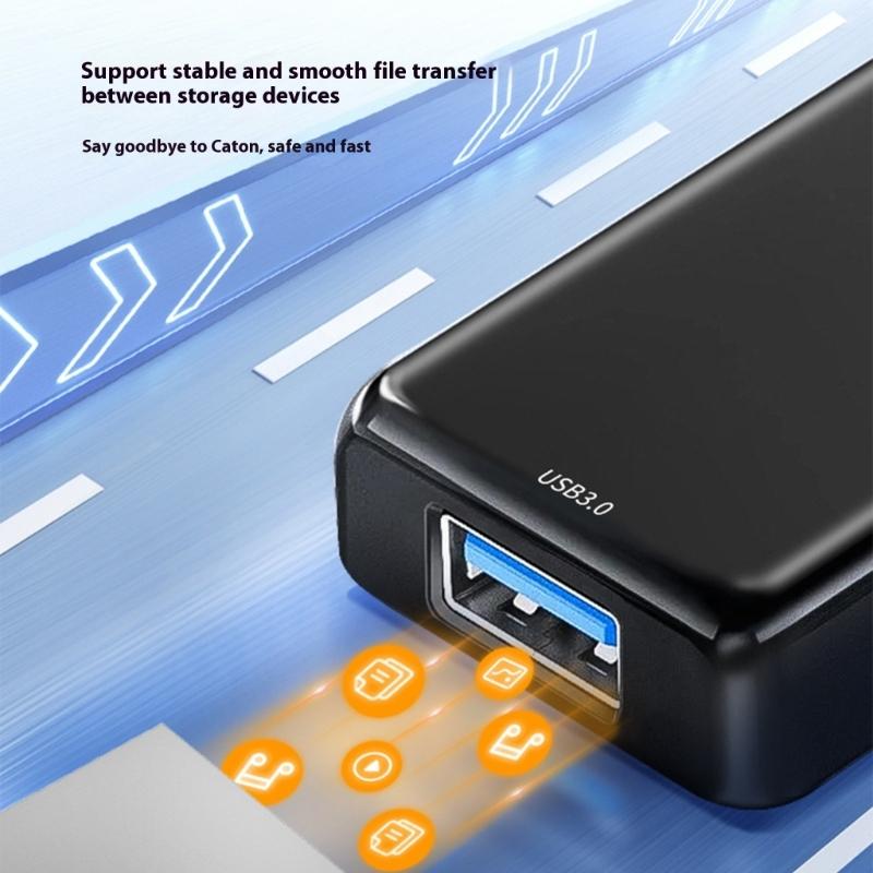 USB-адаптер 4 порта 5 Гбит/с Расширитель Разветвитель для ноутбука Флеш-накопителей Жесткого диска Принтера Камеры Эффективный порт питания Type-C