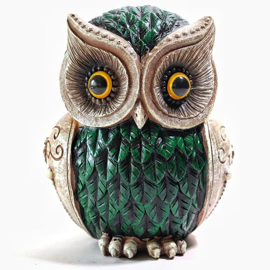 The Spiritual Living Classy Green Owl Statue for Good Luck | 4 Inch | Feng Shui Items |