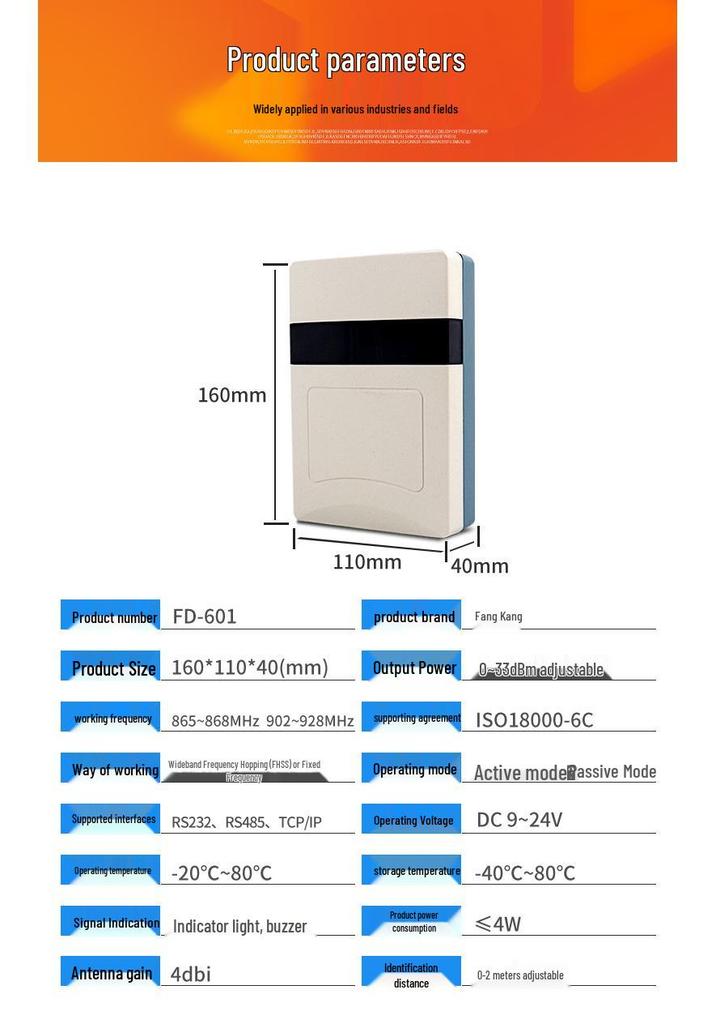 Industrial UHF Desktop RFID Reader/Writer with Network & WiFi Capability for UHF 6C Card Issuing and Writing.