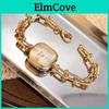 Quartz Watch Bracelet Women Hollow Ushaped Lobster Clasp Square Wristwatch