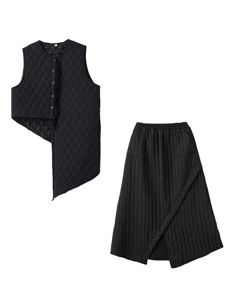 Xitao Однотонный повседневный асимметричный женский комплект платьев ZYY1057