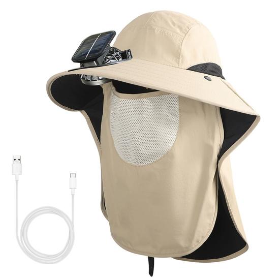 Мужская шляпа от солнца с двойным источником питания, широкополая шляпа от солнца с шалью, защитой лица, для рыбалки, походов, садоводства