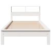 Solid Wood Bed with Shelf Without Mattress White 75 x 190 cm Pine