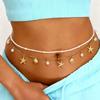 2 Pcs/set Shell Starfish Waist Chain Gold Belly Chains Charms Beads Body Chain  Rave Event