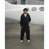 Youth Couples Casual Wide Leg Pants Set With Print Design Hooded Sweatshirt Loose Fit Streetwear