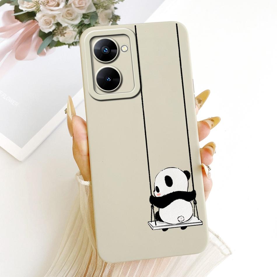 For Realme V30 V30t RMX3618 RMX3619 Cute Cat Flower Cartoon Phone Case For RealmeV30 V30T 5G Soft Silicone Cover Bumpers