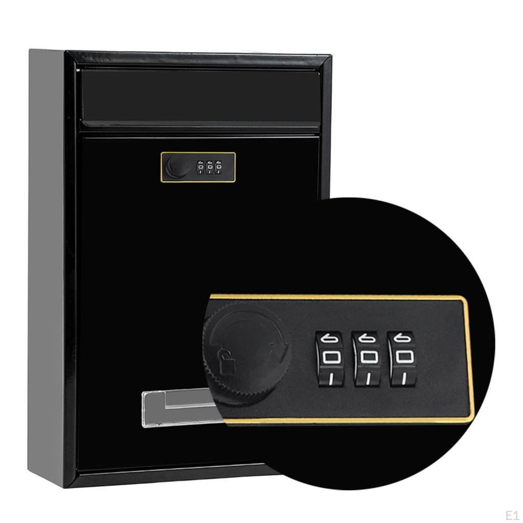 Combination Lock Security Mailbox Wall Mount 22x8.5x32cm Accessory for Residential House Metal Post