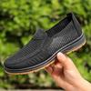 Summer Cloth Shoes Men's Shoes Breathable Hollow Soft Sole Medium and Old Flat Bottom One Pedal Sandals