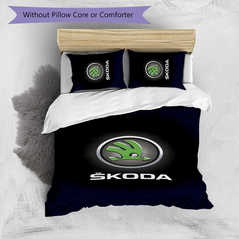 skoda 3pcs Bedding Set Duvet Cover Closure Includes 1 Duvet Cover & 2 Pillowcases for All Seasons Bedroom Home Dorm Decor