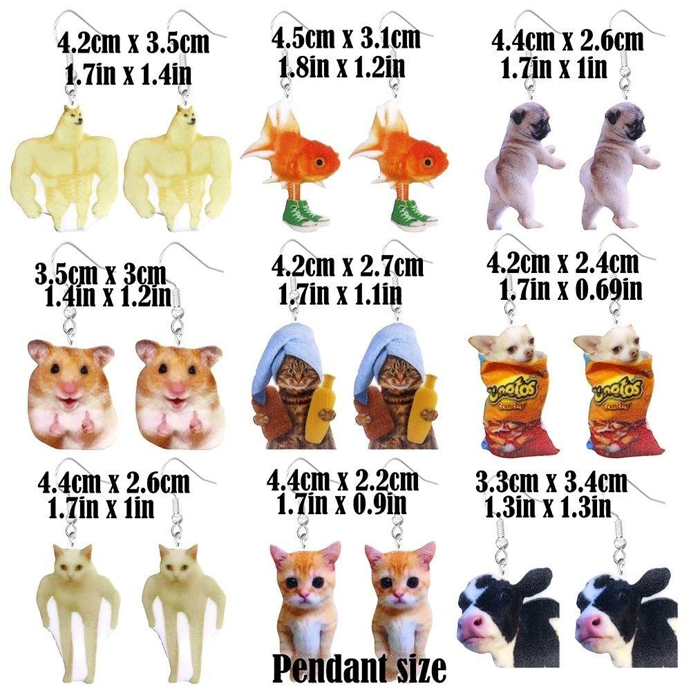  Серьги-подвески в виде забавного хомяка, серьги-подвески в виде коровьей мускулатуры, акриловые серьги в виде животных для повседневной носки