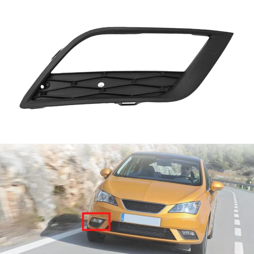 Matte Black Car Front Bumper Fog Light Grille Cover Trim for Seat Ibiza MK4 Facelift 2013 2014 2015 2016 Left/ Right 6J0853665F