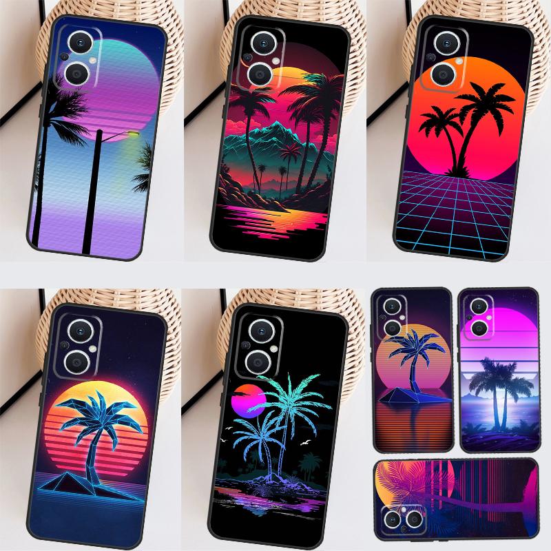 Чехол Retrowave Neon Palms Tree для OPPO Reno 4Z 5Z 2Z 8T 4 5 6 7 8 Lite 10 OPPO Find X2 Lite X3 Neo X5 X6 Pro