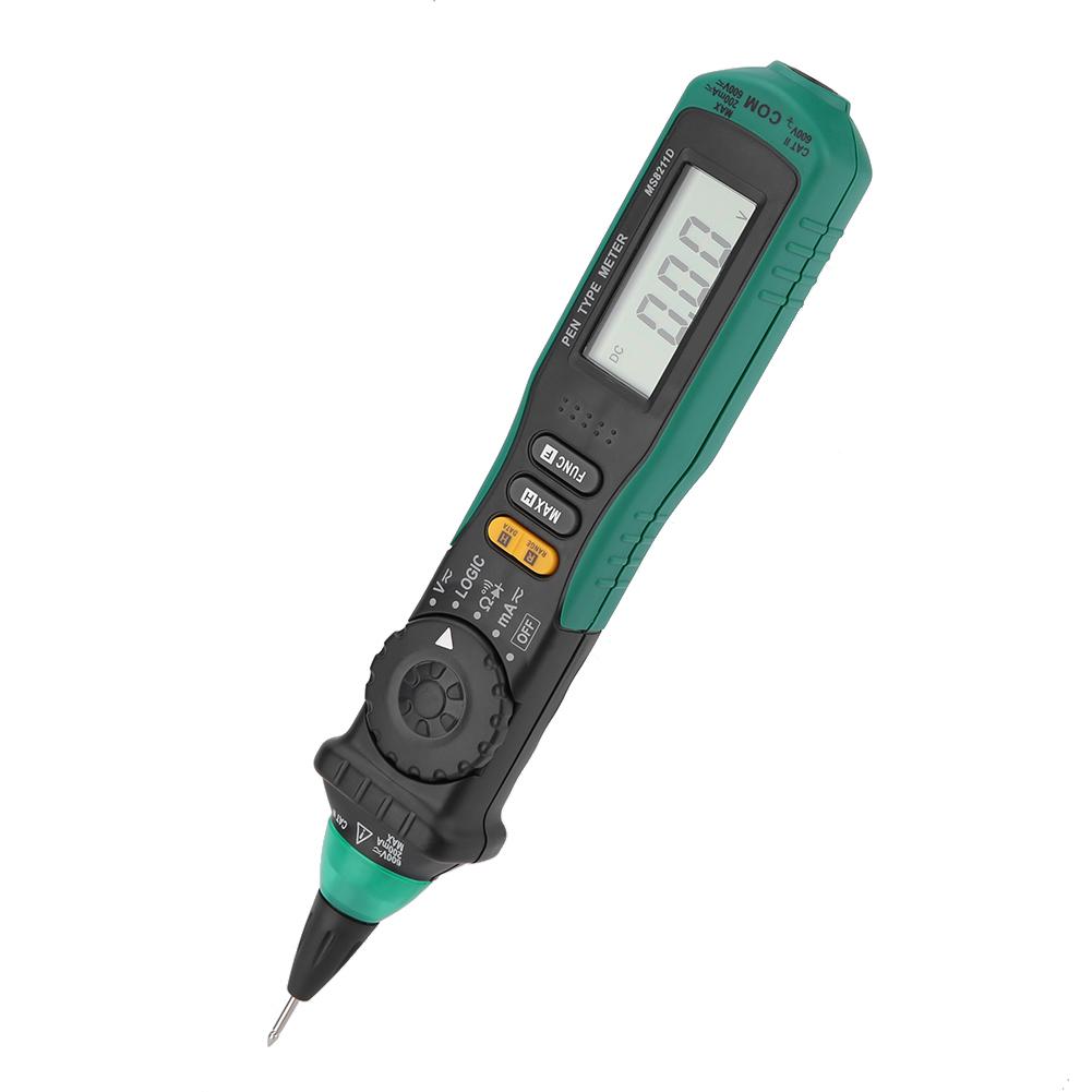 MS8211D ЖК-цифровой мультиметр типа ручки Автоматический диапазон Напряжение переменного тока постоянного тока Ток Сопротивление Тестер