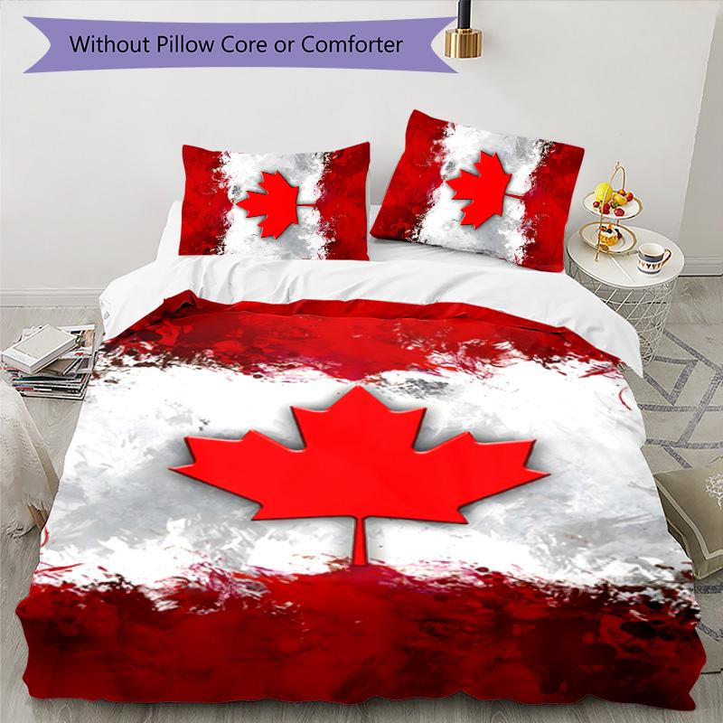 Canada 3pcs Bedding Set Duvet Cover Closure Includes 1 Duvet Cover & 2 Pillowcases for All Seasons Bedroom Home Dorm Decor