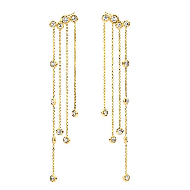 High Quality Earring 4 Long Chain Tassel Stud Earrings for Women Fashion Jewelry