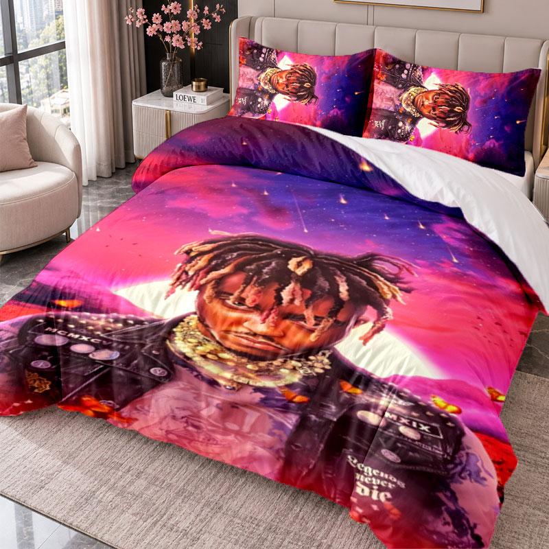 Juice Wrld 3Pcs Bedding Set Duvet Cover With Two Pillowcases For Bedroom Home Decoration