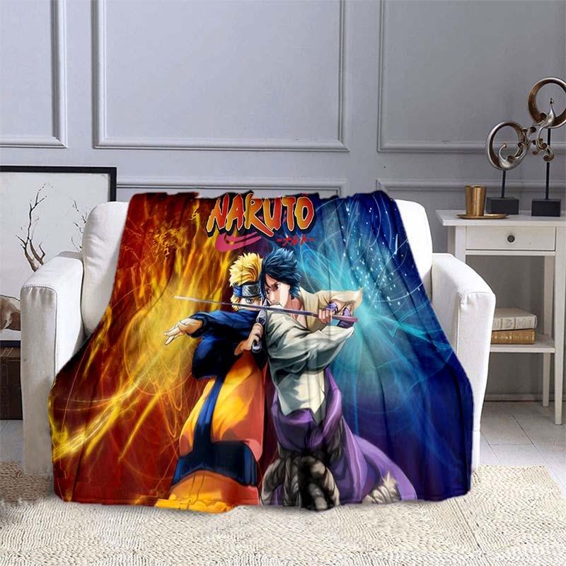 Cartoon Naruto 3D Printed Flannel Blanket for Beds Hiking Picnic Fashionable Bedspread Throw Blanket 30 Styles