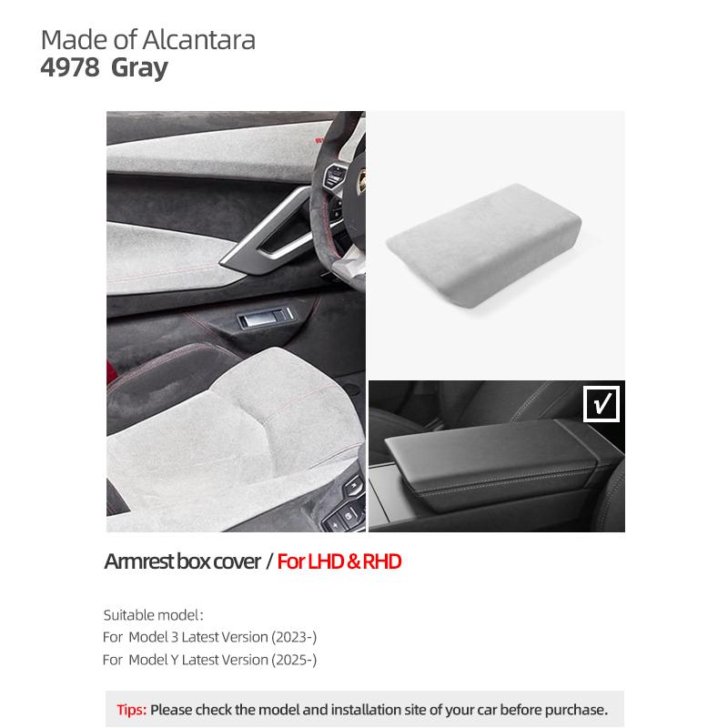 Betterhumz Для Tesla Model 3 Highland Model Y Juniper Из Алькантары Крышка Подлокотника Автомобиля Отделка ABS Тюнинг Аксессуары