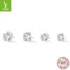 Platinum Plated With Certificate Moissanite Stacked Earrings, Fresh Niche 925 Tremella Jewelry