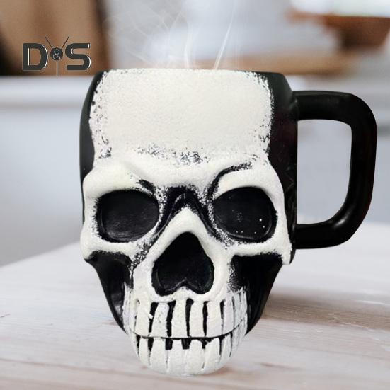 Кружка в виде черепа, кружка для питья викингов, пивная кружка из смолы, кофейная чашка для чая, украшение на Хэллоуин, барная посуда, аксессуары для вечеринок
