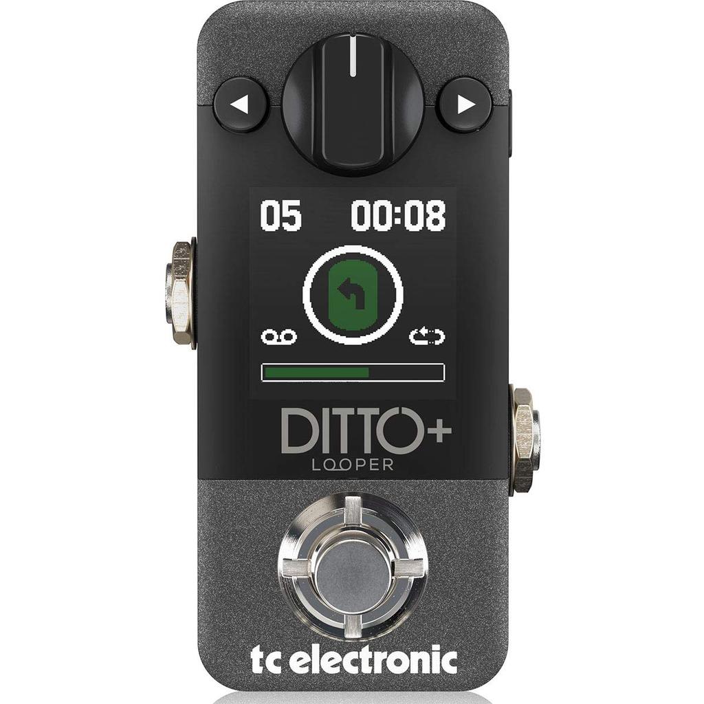 TC Electronic Compact Looper Pedal with 99 60 Minutes of Loop Color and Extended Loop Black DITTO+ Looper, Slots, Time, Display, Mode,