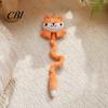 Cat Play Accessory Plush Animal Toy, Long Tail Chew Toy with Crinkle Sound, Embroidered Hanging Stuffed Fox Chick Monkey for Indoor Cats Solo
