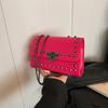 High-value Bag Women's 2025 Autumn New Retro Rivet Small Square Bag Foreign-style Versatile Diamond Chain Messenger Bag