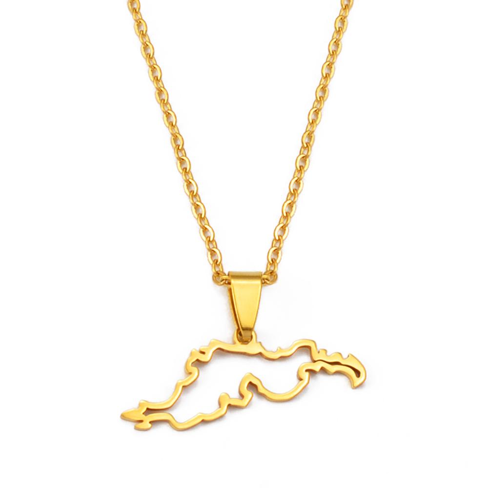 Anniyo The British Virgin Islands Tortola BVI Map Pendant Necklaces for Women Men Stainless Steel Jewelry #301021
