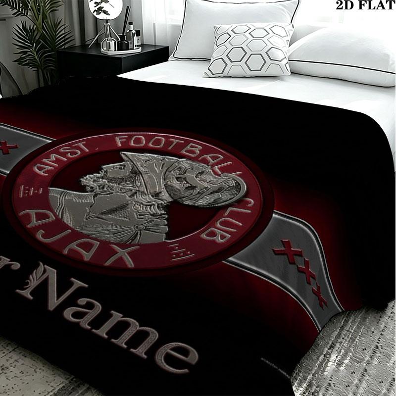 1PC AFC Ajax Custom Name Patterned Flannel Blanket Suitable For All Seasons for Home Decor Warmth and Comfort Gifts Holiday Present