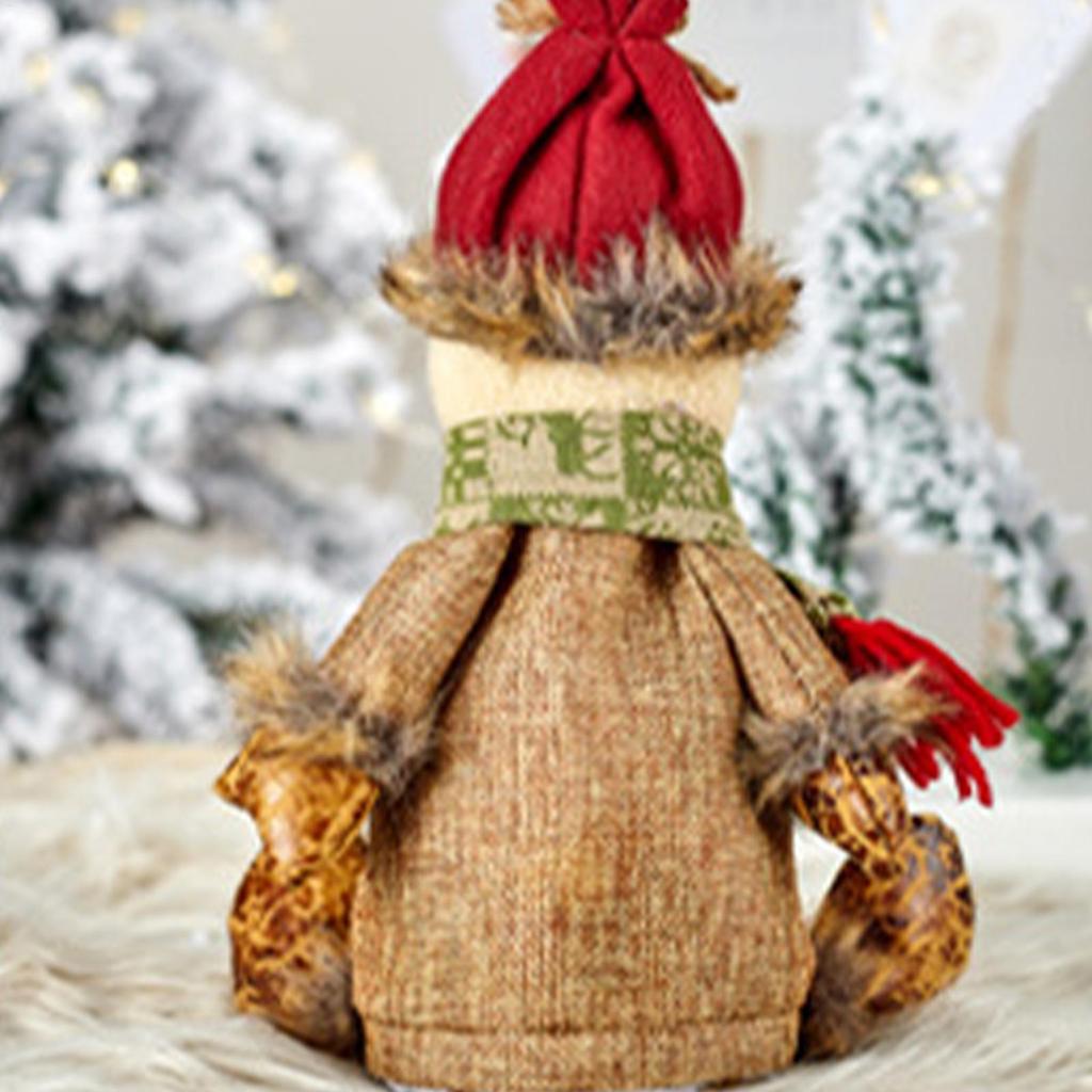 Christmas Doll Fabric Gift Bags Reusable Treat Storage Bag for Candy Party Favors Apples Snowman Santa Claus Holiday Party Decor